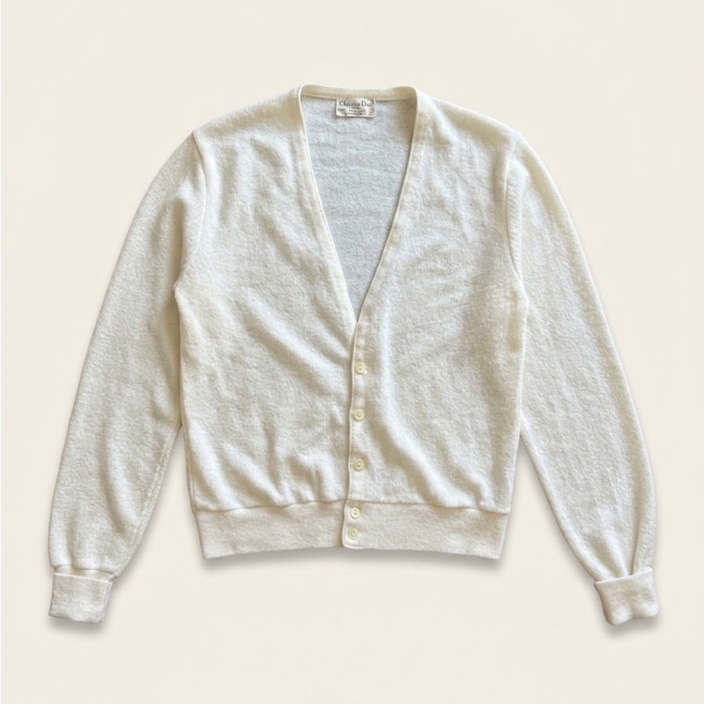 Dior Ivory V-Neck Button Cardigan